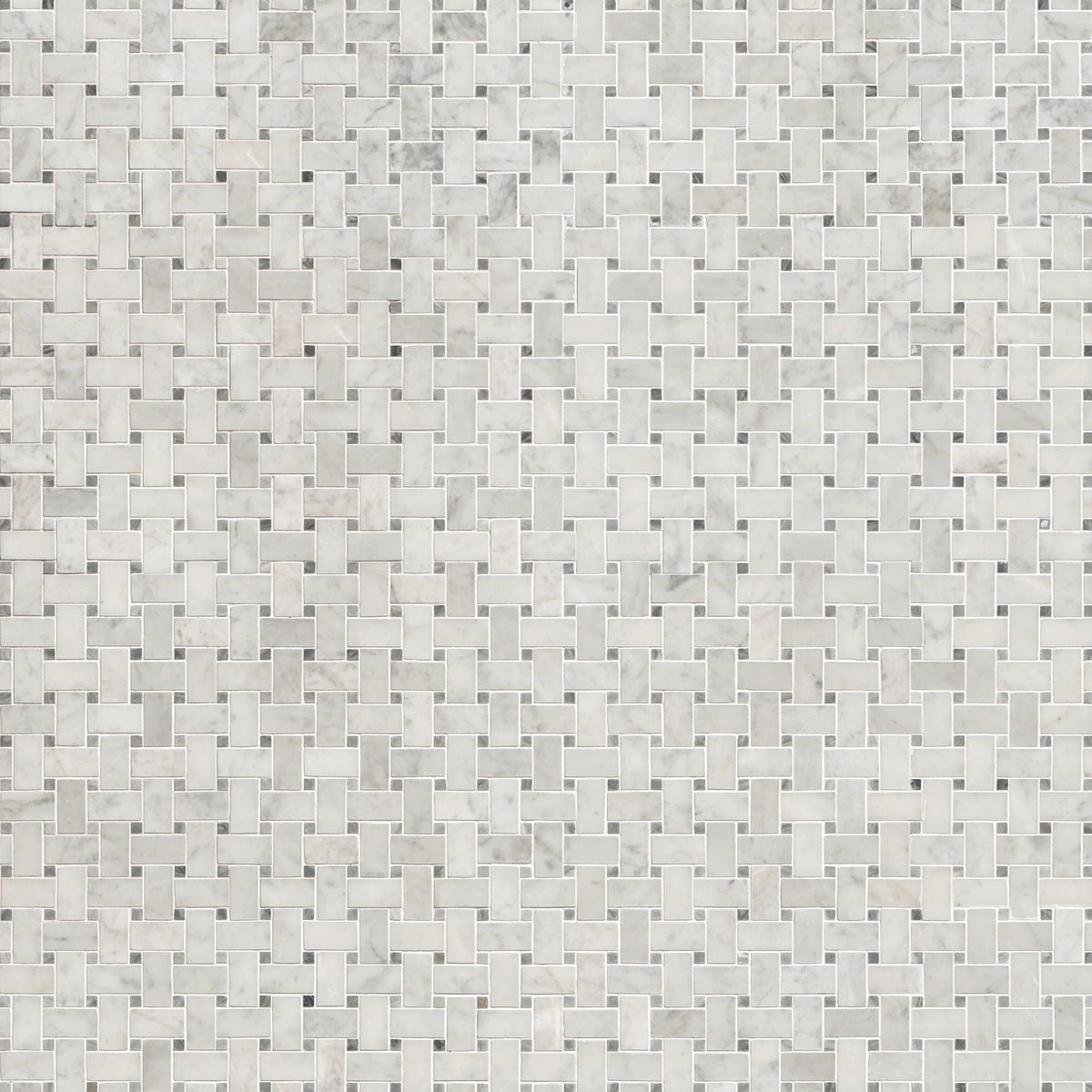 Carrara White Basketweave Mosaic