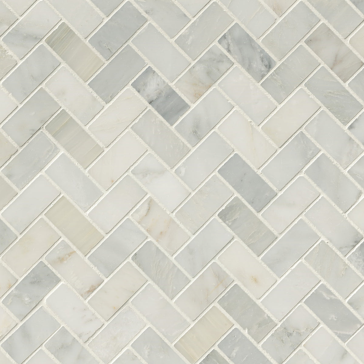 Arabescato Carrara Herringbone Mosaic