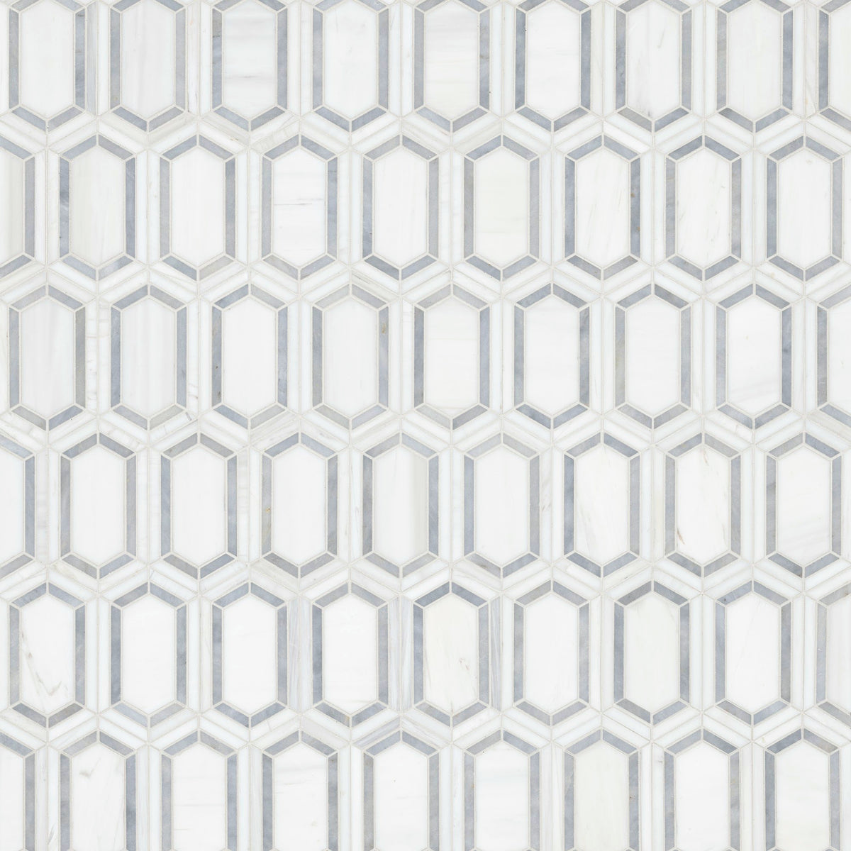 Bianco Dolomite Pavilion Picket Mosaic
