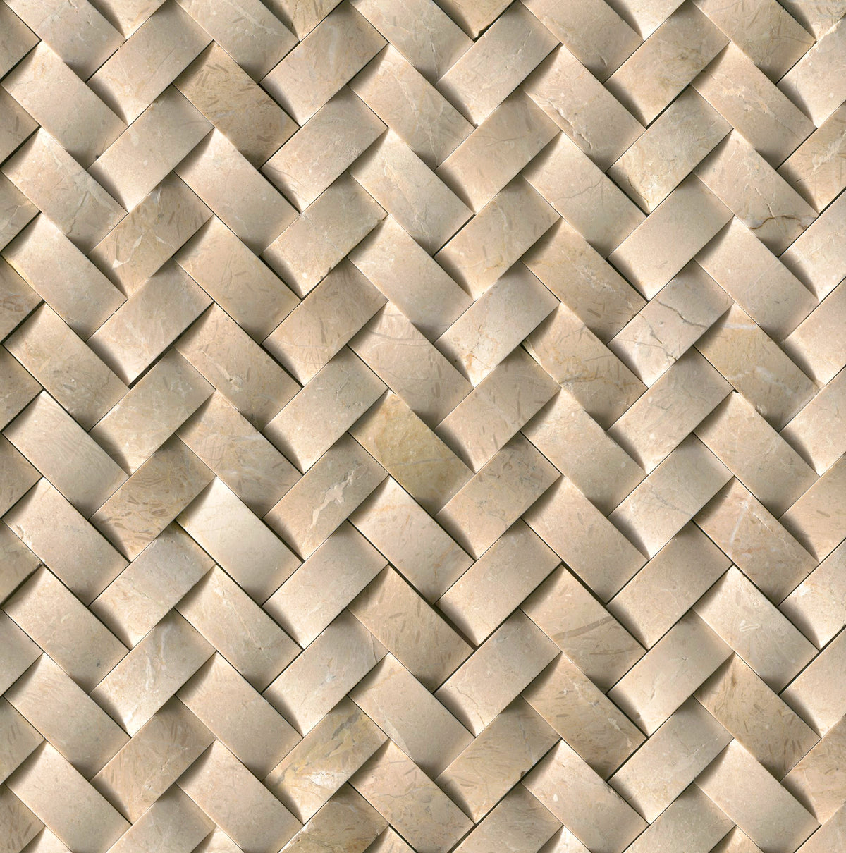Crema Marfil Arched Herringbone Mosaic