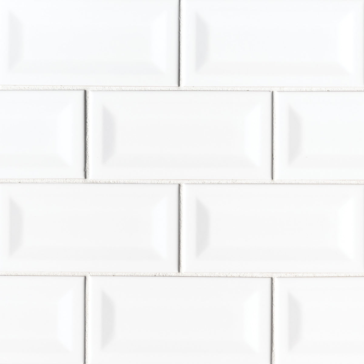 White Inverted Beveled Subway Tile