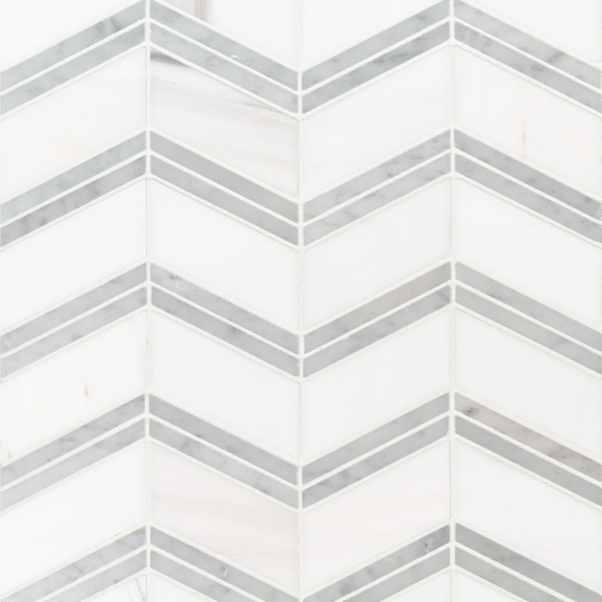 Bianco Dolomite Chevron Mosaic