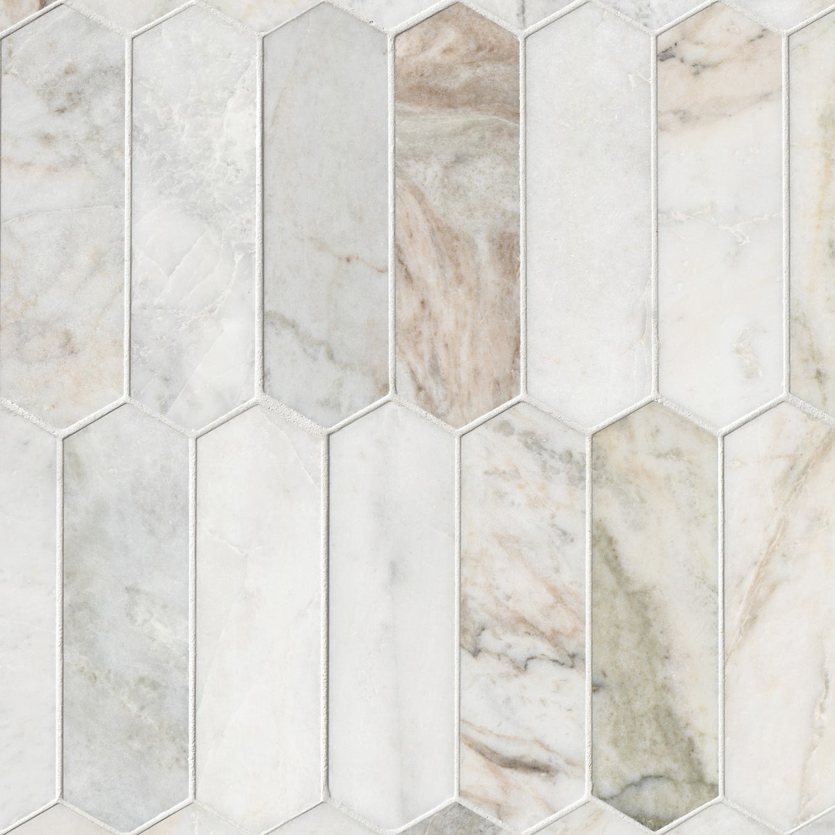 Arabescato Venato Picket Mosaic
