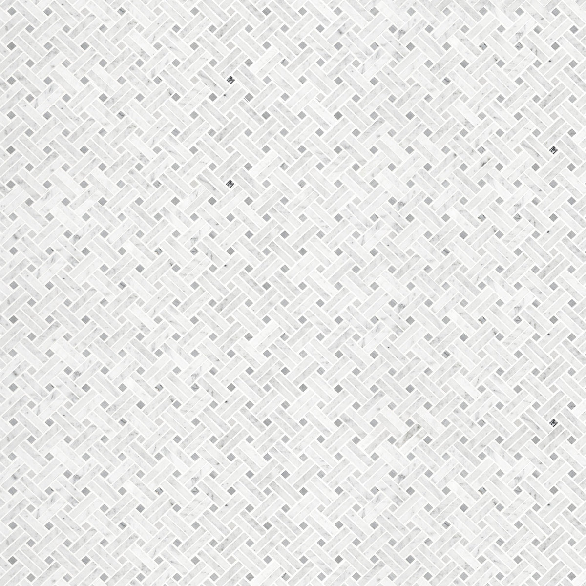 Carrara White Basketweave Mosaic