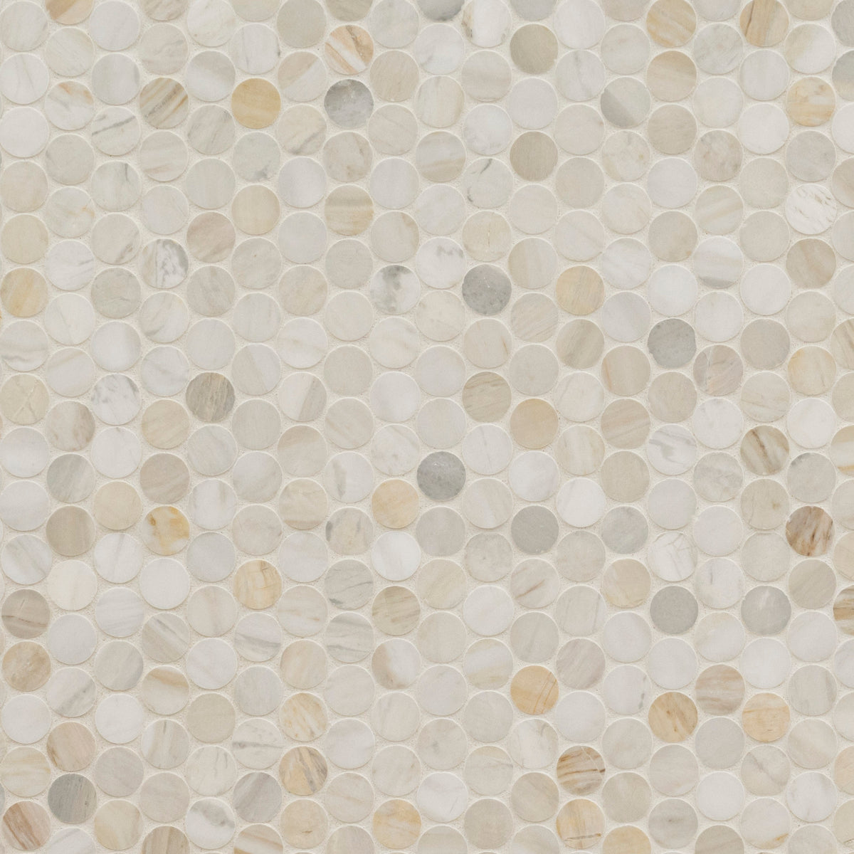 Athena Gold Penny Round Mosaic