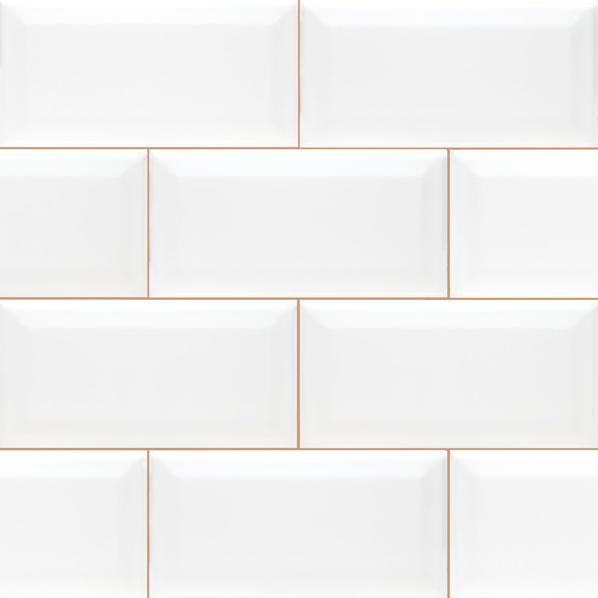 White Beveled Subway Tile